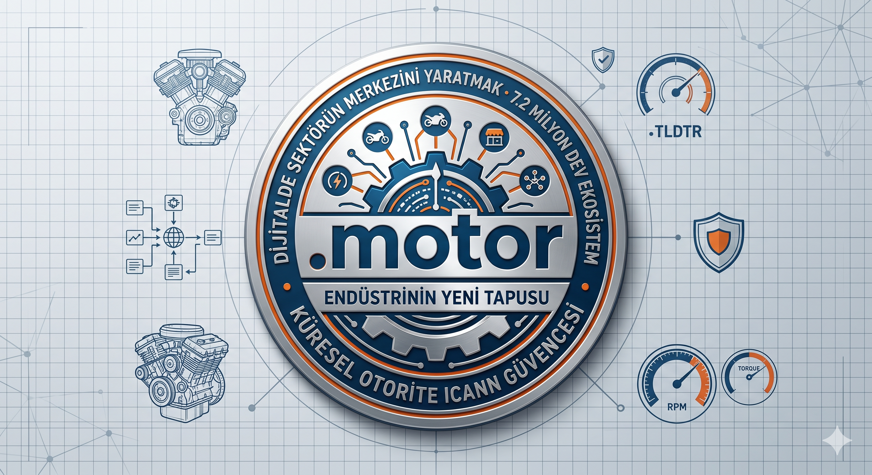 DİJİTALDE SEKTÖRÜN MERKEZİNİ YARATMAK: .motor ve endüstrinin yeni tapusu logosu